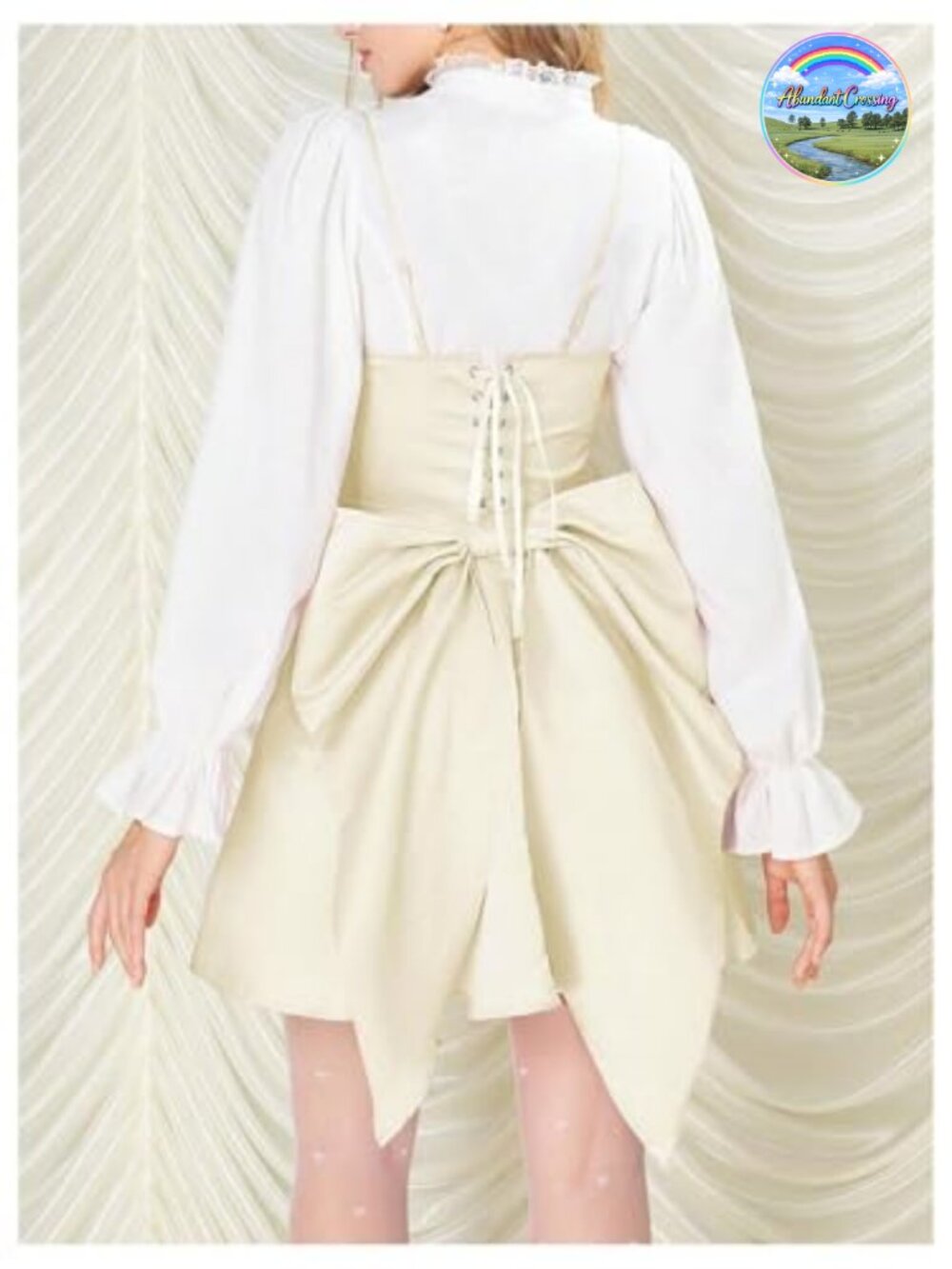 Polyester Satin Spaghetti Strap Mini Dress Lace Up Bow Back Ruffle Hem